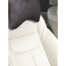 Подушка-косточка SIGER на подголовник автомобиля гладкая экокожа ромб (черная) pkg002-b